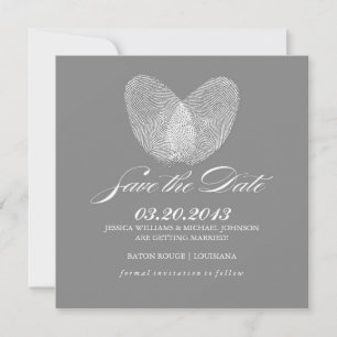 Coeur d'impression du pouce   Save the date