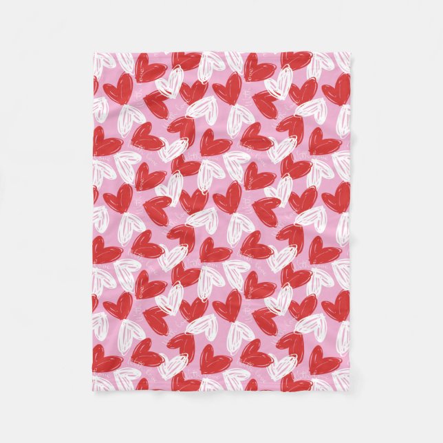 Coeur Doodles couvertures en toison (Devant)