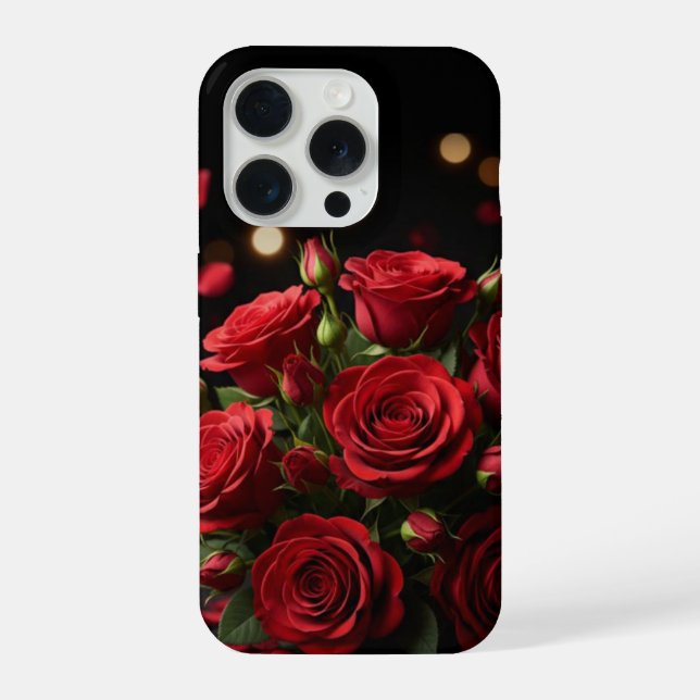 Cœur Doré Élégant – Coque iPhone 15 Pro Valentin (Verso)