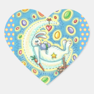 CŒUR DORMIR PÂQUES BUNNY JELLY BEAN DREAMS MOON STICKER