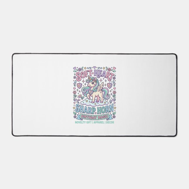 Cœur doux de licorne Corne pointue Typographie gra (Recto)