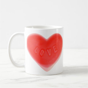 Coeur doux 'Votre Texte' tasse