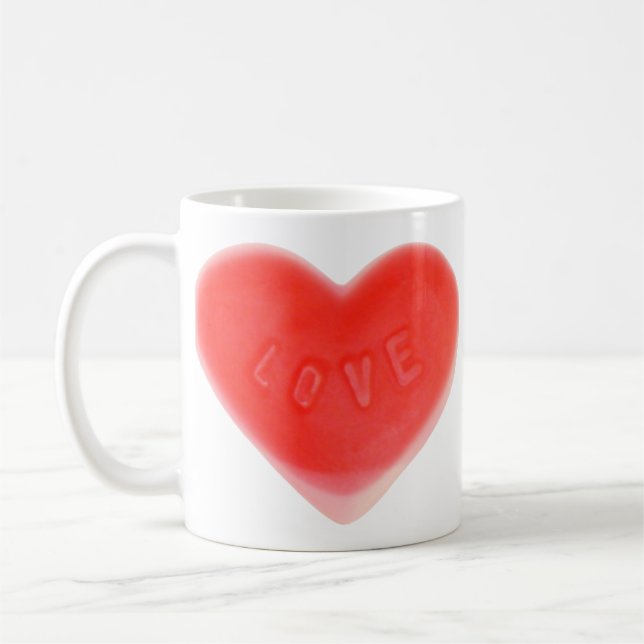 Coeur doux 'Votre Texte' tasse (Gauche)