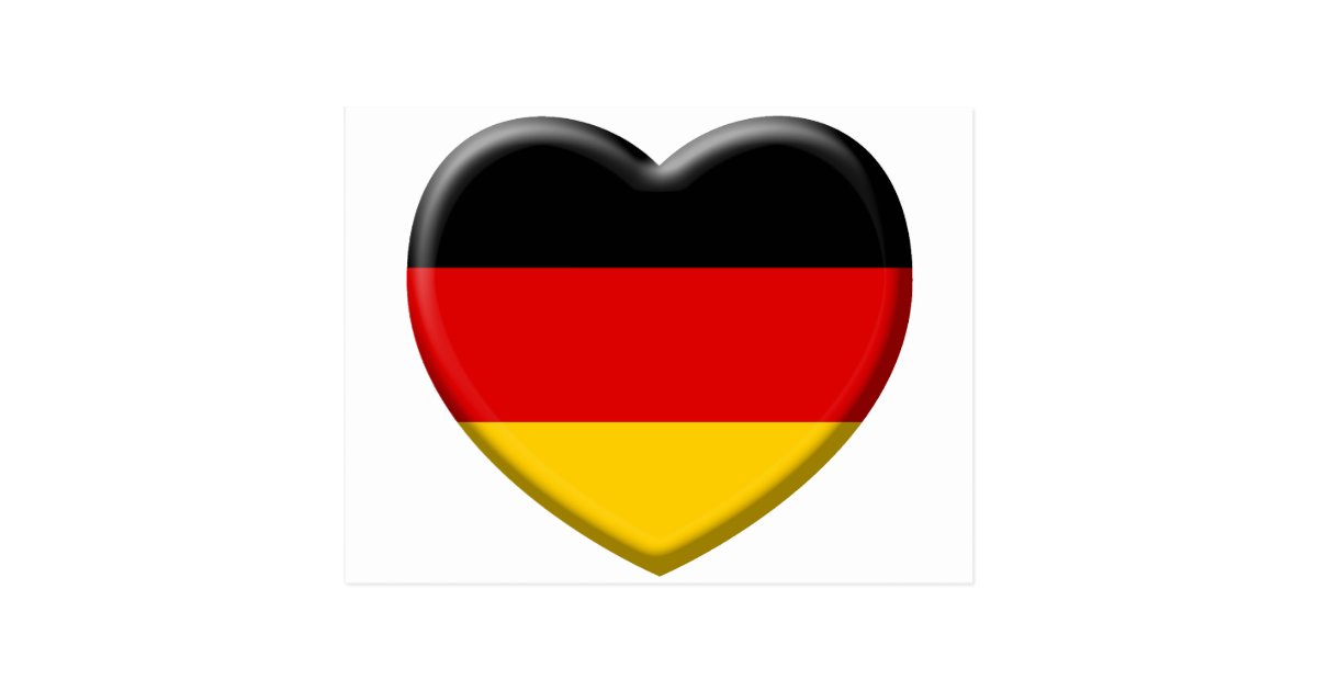 Coeur drapeau Allemand j'aime l'Allemagne Cartes Postales ...