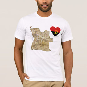 Coeur drapeau angolais et T-shirt