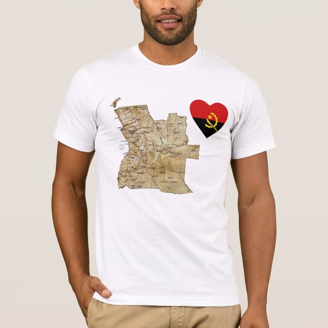 Coeur drapeau angolais et T-shirt (Devant)