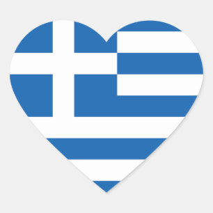 Cœur Drapeau de la Grèce Sticker (Coeur)