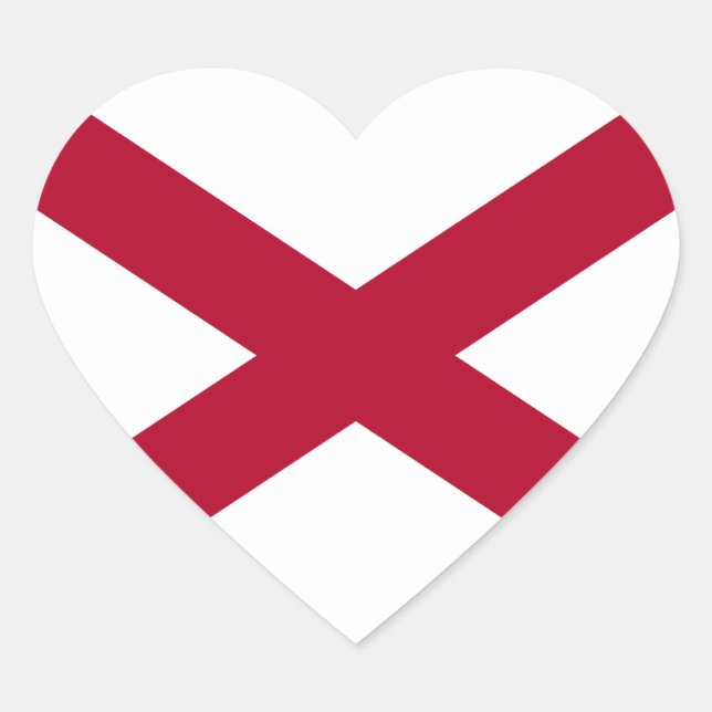 Cœur Drapeau de l'Alabama Sticker de coeur (Devant)