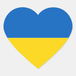 Cœur Drapeau de l'Ukraine Sticker cardiaque