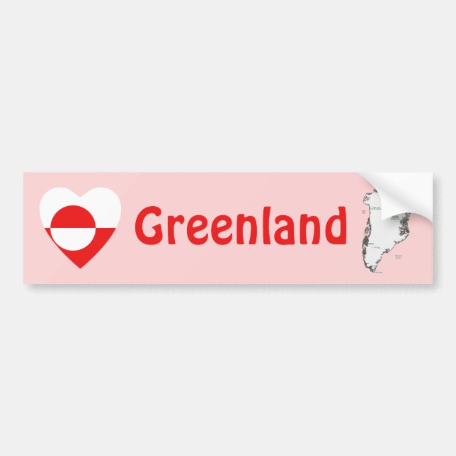 Coeur drapeau du Groenland + Sticker pare-chocs (Devant)