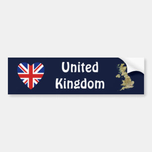 Coeur du drapeau britannique + Sticker pare-chocs