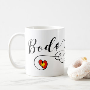 Cœur du drapeau de Bodø, Norvège, Mug Bodö