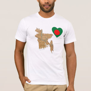 Coeur du drapeau du Bangladesh et T-shirt
