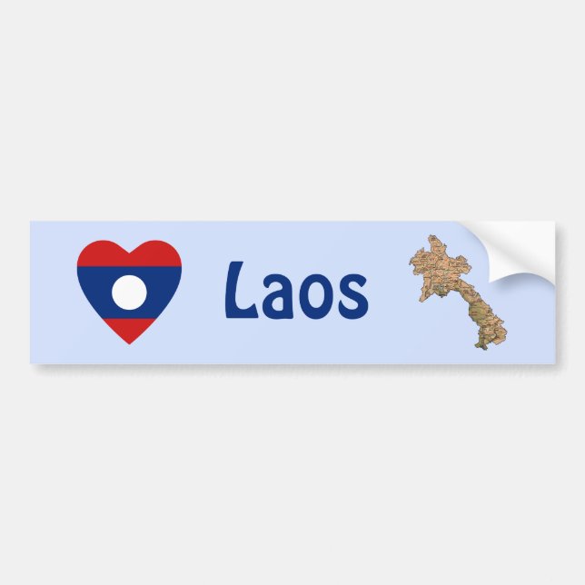 Coeur du drapeau du Laos + Sticker du pare-chocs (Devant)