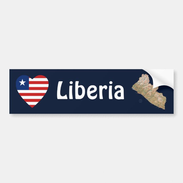 Coeur du drapeau libérien + Sticker pare-chocs (Devant)