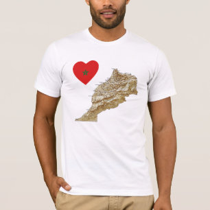 Coeur du drapeau marocain et T-shirt