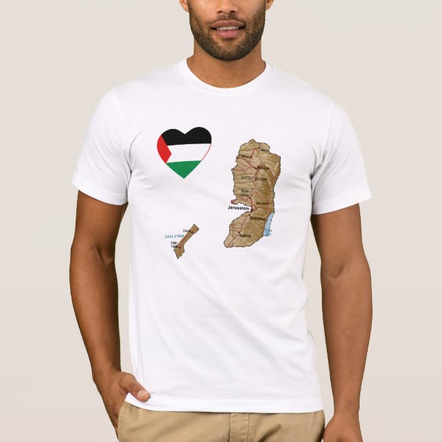 Coeur du drapeau palestinien et T-shirt (Devant)