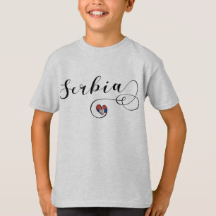 Coeur du drapeau serbe, T-shirt Republika Srbija