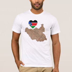 Coeur du sud de drapeau du Soudan et T-shirt de
