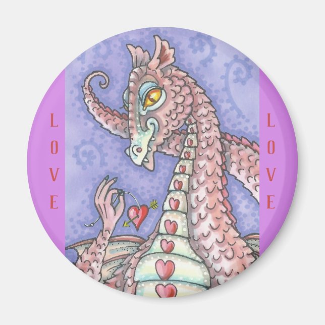 COEUR D'UNE CHAÎNE DRAGON ROSE MAGNET (Devant)