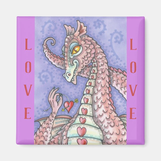 COEUR D'UNE CHAÎNE DRAGON ROSE MAGNET (Devant)