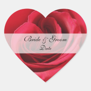 Cœur Économisez la date Sticker — Rose