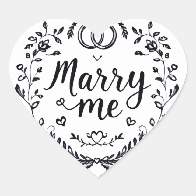 Cœur Élégant Sticker Mariage Coeur "Marry Me" 💍 ✨ 👰 (Devant)