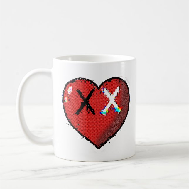 Coeur Émote café Mug (Gauche)