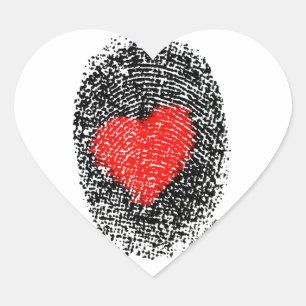 Coeur empreintes digitales Love Sticker Coeur en f
