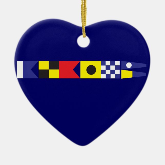 Cœur En Céramique Albin 25 ornement suspendu (Devant)