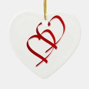 Cœur En Céramique Double ornement de coeur