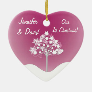 Cœur En Céramique ęr Ornement de mariage de Noël