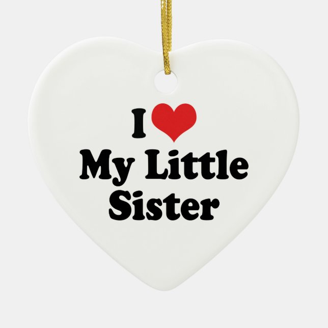 Cœur En Céramique J'Aime Mon Ornement Soeur (Devant)
