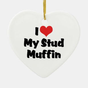 Cœur En Céramique Je Suis Amoureux De Mon Ornement Stud Muffin