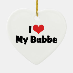 Cœur En Céramique Je T'aime Mon Bubbe Ornement