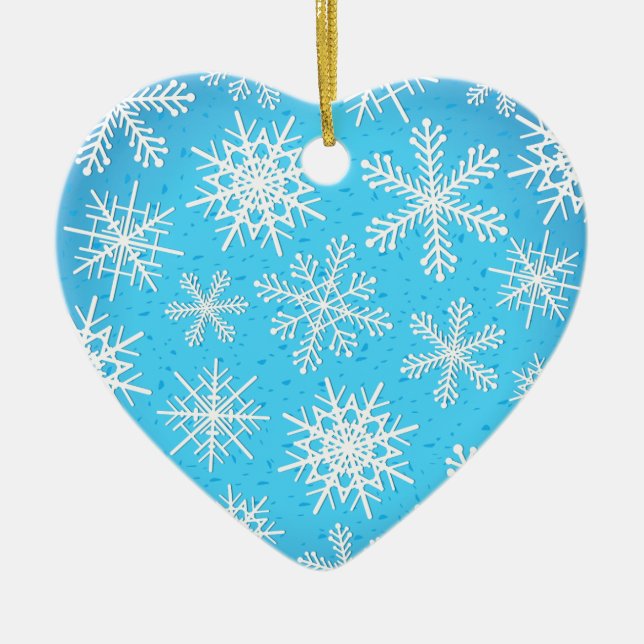 Cœur En Céramique Les flocons de neige, ornement (Devant)