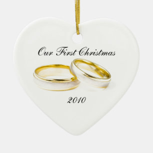 Cœur En Céramique Notre premier ornement de coeur de Noël