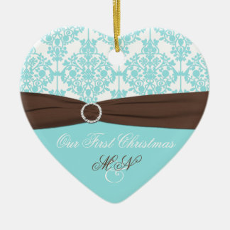 Cœur En Céramique Notre premier ornement de souvenir de Noël