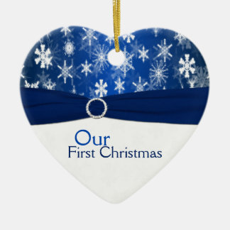 Cœur En Céramique Notre premier ornement de souvenir de Noël