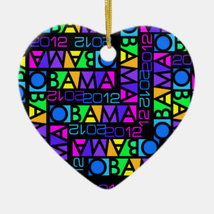 Cœur En Céramique Ornement coloré d'Obama 2012