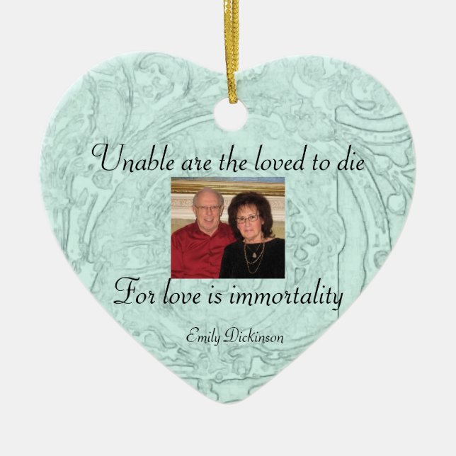 Cœur En Céramique Ornement commémoratif (Devant)