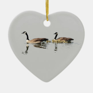 Cœur En Céramique Ornement d'amour d'oies