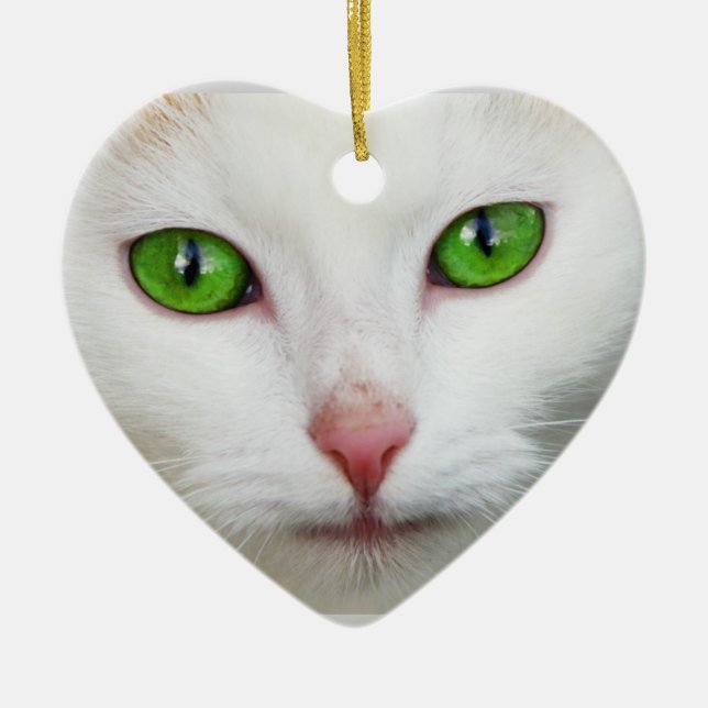 Cœur En Céramique Ornement de chat (Devant)