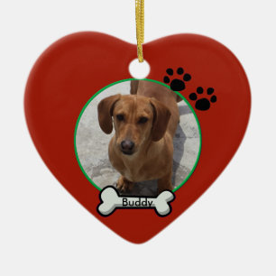 Cœur En Céramique Ornement de chien