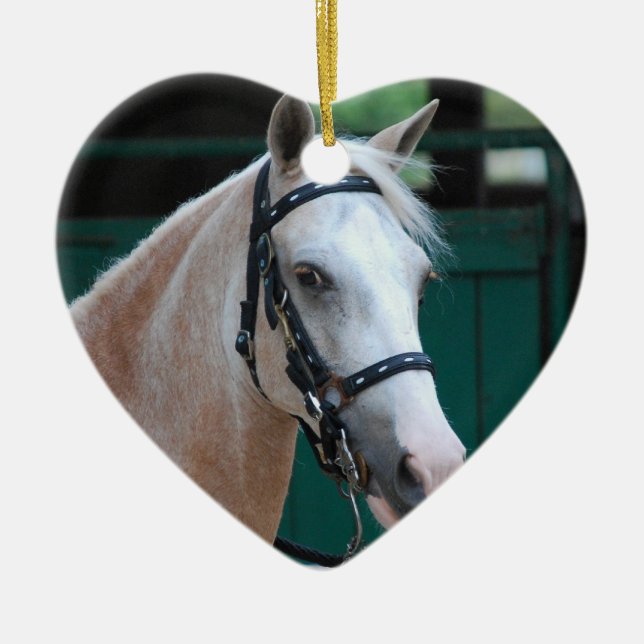 Cœur En Céramique Ornement de Paso Fino de palomino (Devant)