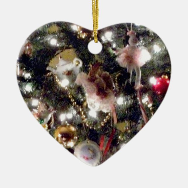 Cœur En Céramique Ornement de prune de sucre (Devant)