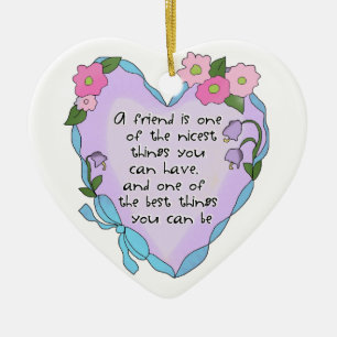 Cœur En Céramique Ornement de souvenir du coeur un d'amitié