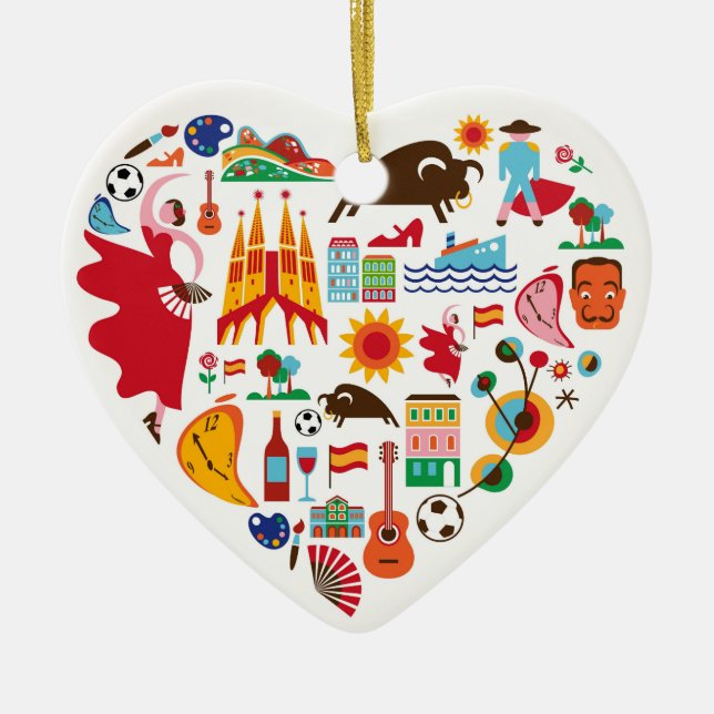Cœur En Céramique Ornement d'Espagne - SRF (Devant)