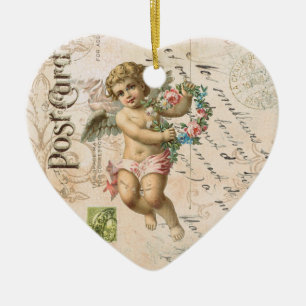 Cœur En Céramique Ornement français vintage de coeur de Valentine