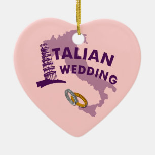 Cœur En Céramique Ornement italien de mariage